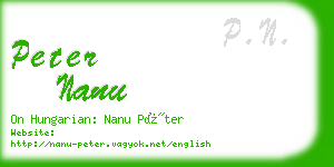 peter nanu business card